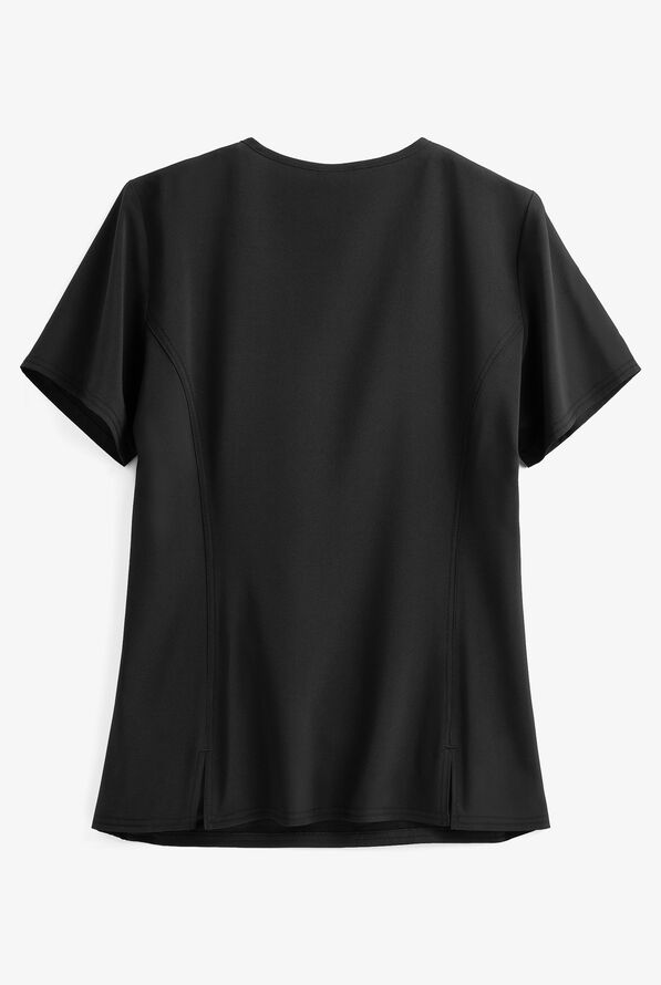 Cherokee Tooniforms Disney The Last Petal Women's 1-Pocket V-Neck Print Scrub Top - null - 2