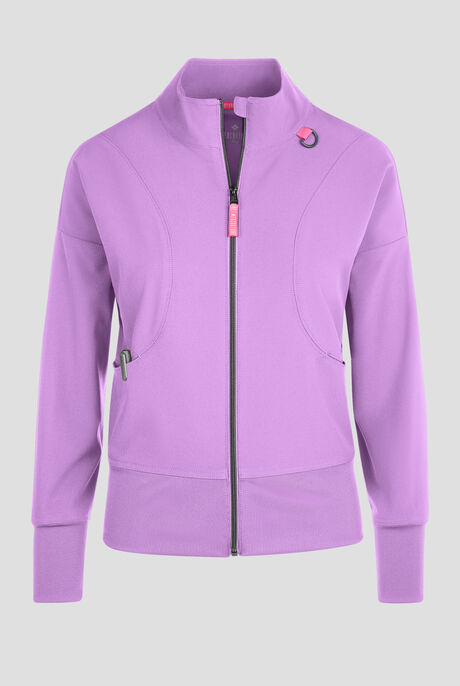 Med Couture Amp Women's 2-Pocket STRETCH Zip Front Warm Up Scrub Jacket