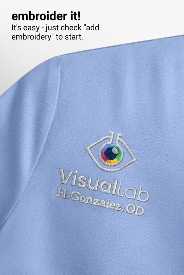 Blusa m&eacute;dica MOVEMENT by Butter-Soft Ceti con cuello en V y 1 bolsillo para mujer - Ceil Blue - 5