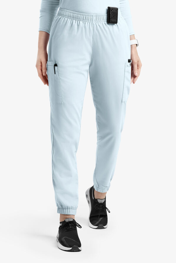 Butter-Soft Originals Women's 7-Pocket Tapered Jogger Cargo Scrub Pants - Tall - Morning Dew - 1