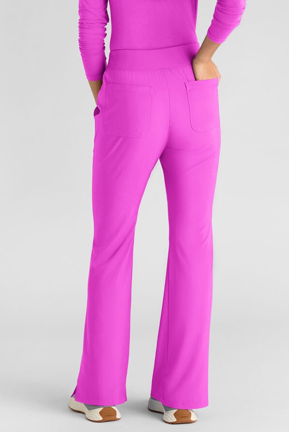 Easy STRETCH Sydney Women's Flare Leg Scrub Pants &ndash; 2-Piece Jumpsuit Bottom - Electric Fuchsia - 5