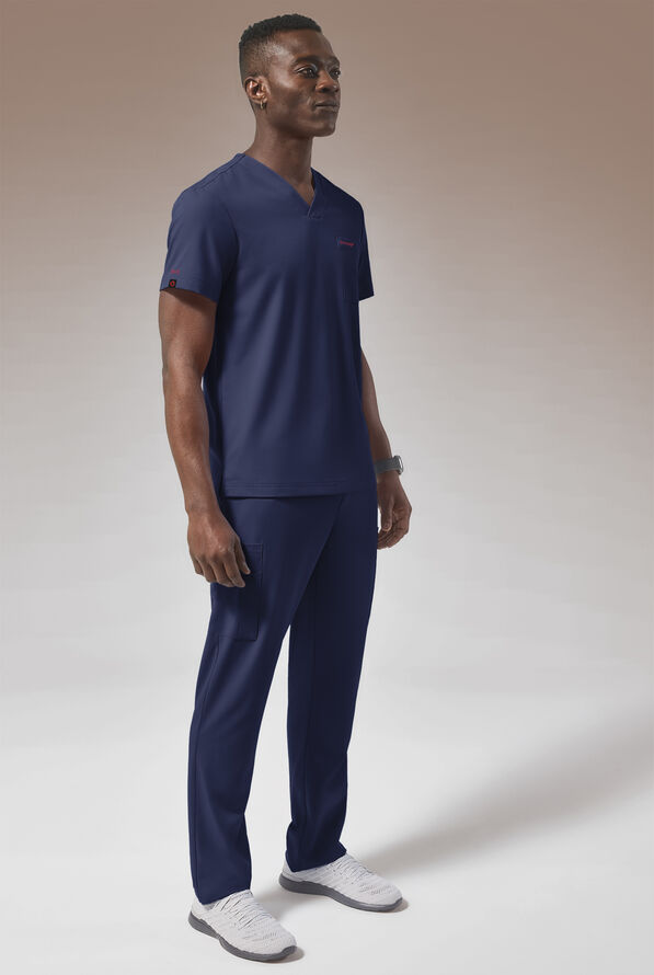 Hypothesis (RED) Omni V Men's 1-Pocket Tuck In V-Neck Scrub Top - Navy - 5