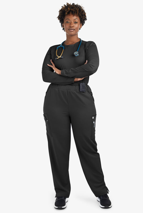 Camiseta médica ReSurge Jade con mangas largas para mujer - Black - 6