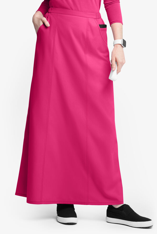 Falda médica estilo acampanada Butter-Soft Originals al tobillo con 4 bolsillos para mujer - Fuchsia - 1