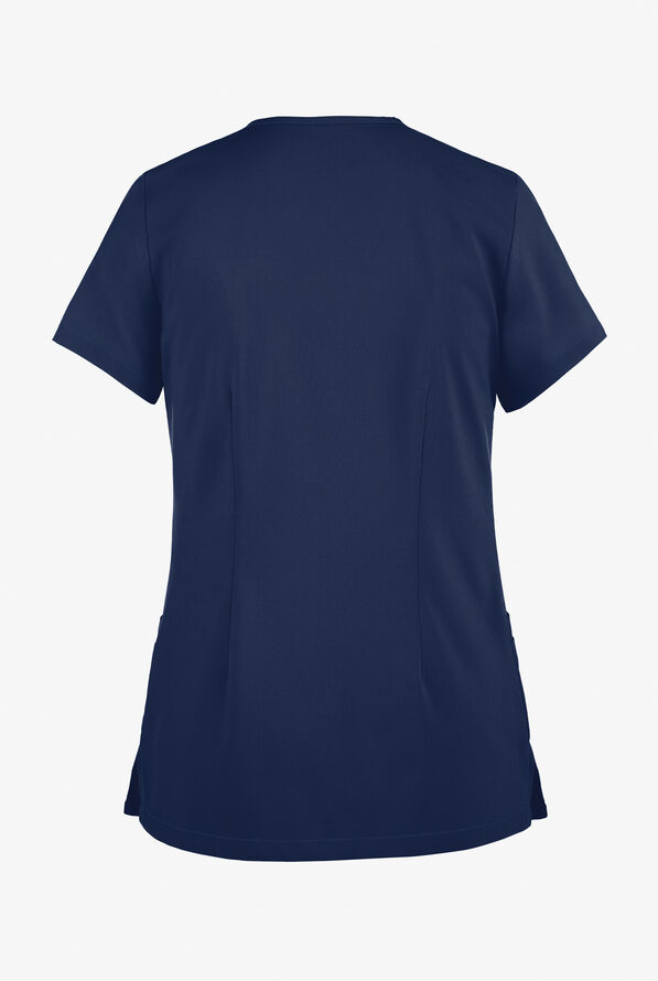 Easy STRETCH Zoe Women's 4-Pocket V-Neck Scrub Top - Navy - 4