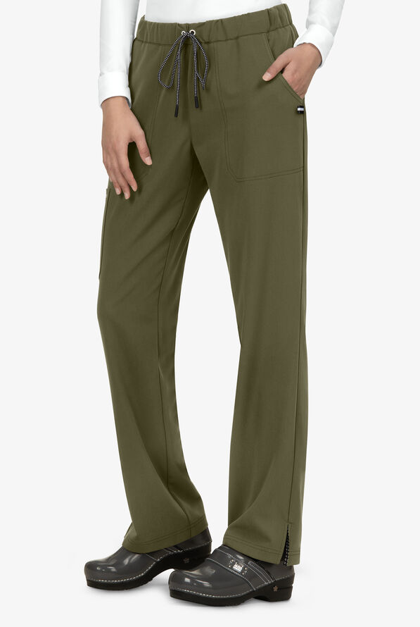 koi Next Gen Everyday Hero Women's 5-Pocket STRETCH Drawstring Cargo Scrub Pant - Olive - 1