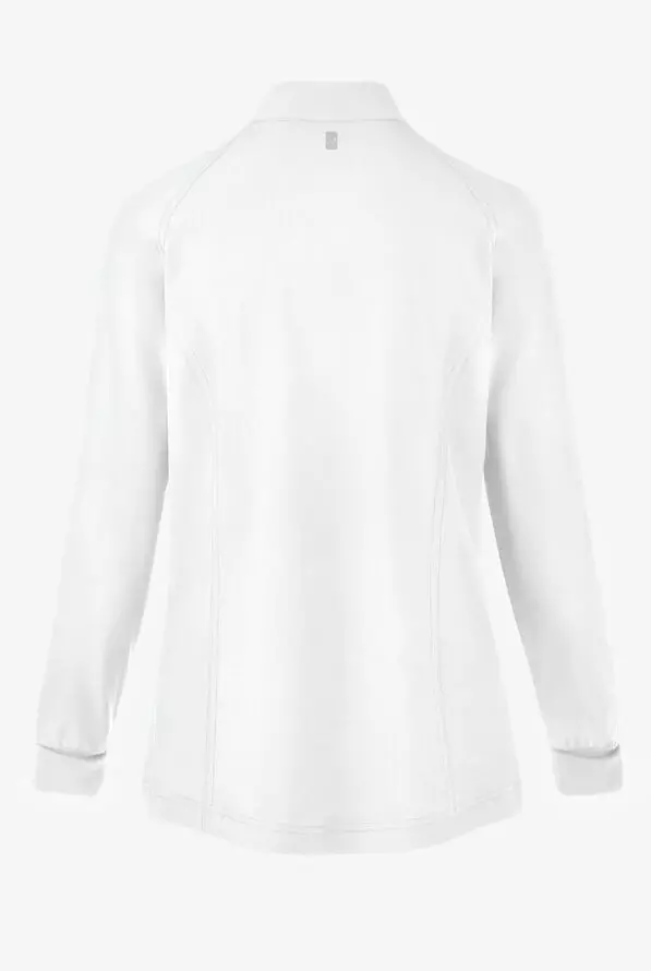 Chaqueta m&eacute;dica Easy STRETCH Zadie con mangas ragl&aacute;n con 4 bolsillos para mujer - True White - 3