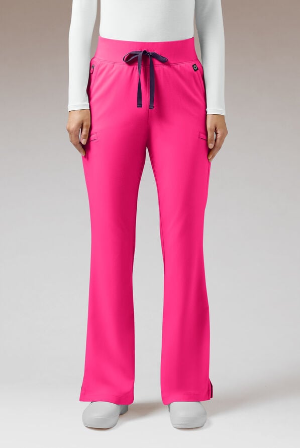 Hypothesis Meta FL Women’s 7-Pocket Flare Leg High Waisted Scrub Pant - Reactive Pink - 1