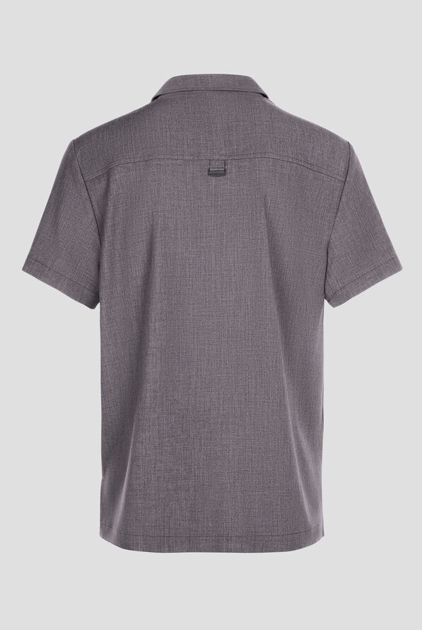 Healing Hands Quest Aidan Men's 3-Pocket STRETCH Shirt Collar Scrub Top - Heather Ash - 2