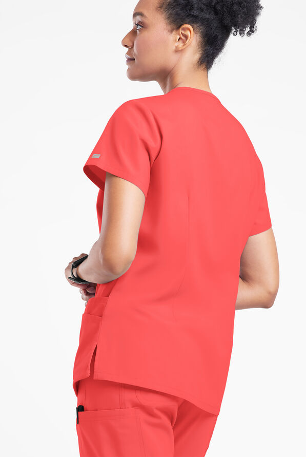 Butter-Soft Originals Women's 6-Pocket V-Neck Scrub Top - Radiant Red - 3
