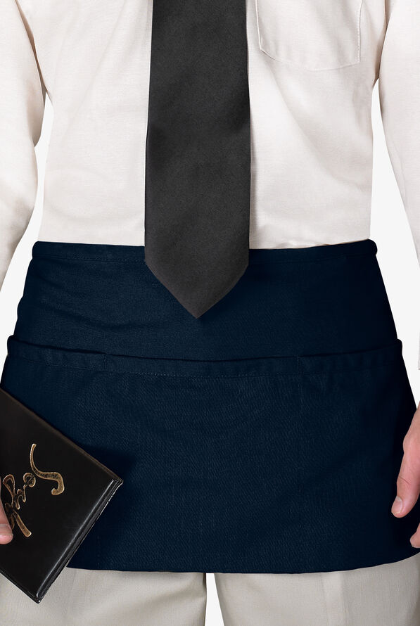 Chef Uniforms Unisex 3-Pocket Front of the House Waist Apron - Navy - 1