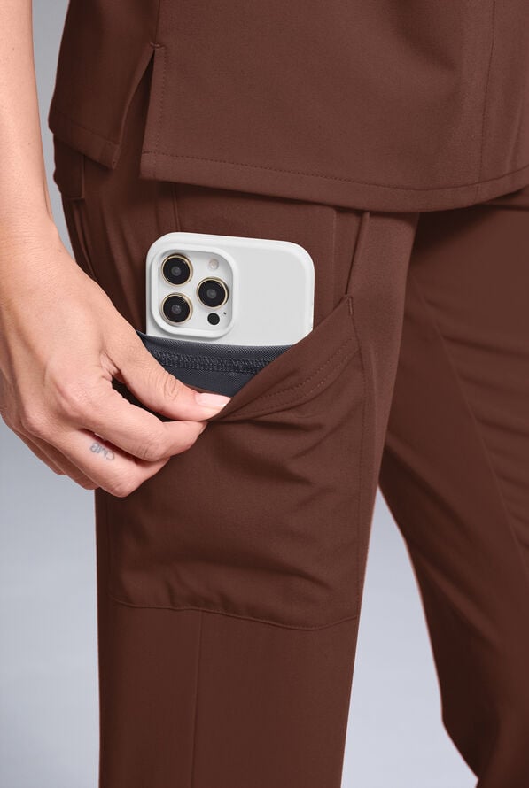 Hypothesis Women's Base 7-Pocket Straight Leg Cargo Scrub Pant - Bitter Chocolate - 6