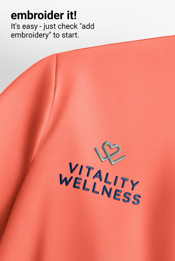 Blusa m&eacute;dica Med Couture Amp STRETCH con cuello cuadrado y 3 bolsillos para mujer - Coral Fusion - 5