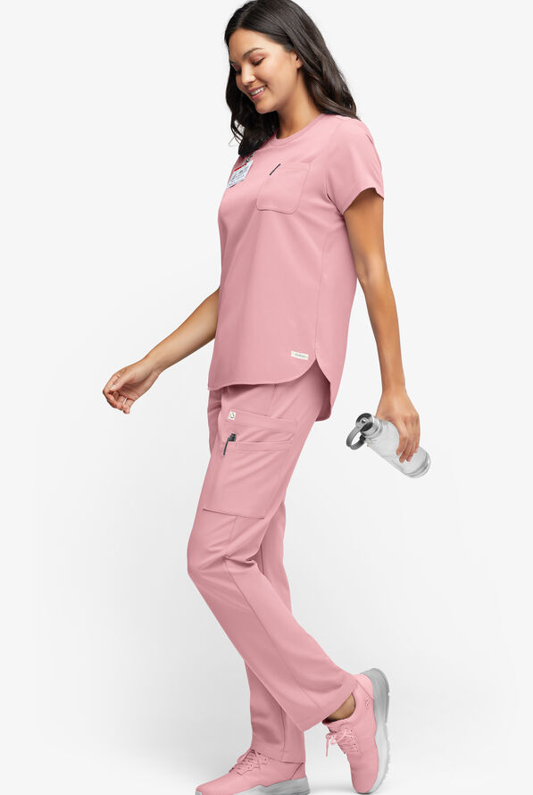 Pantalón médico ReSurge Topaz con cordón ajustable y 11 bolsillos para mujer - Primrose Pink - 4