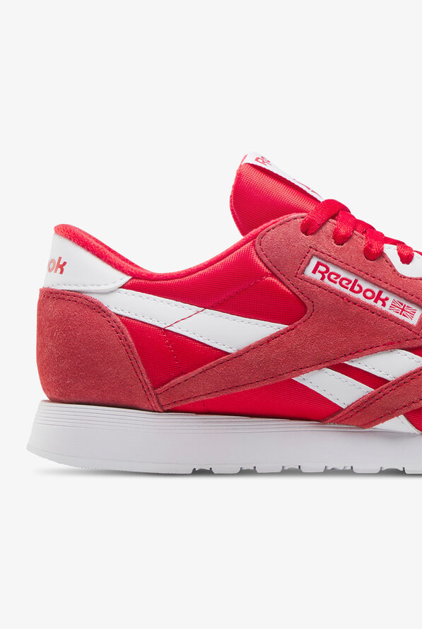 Reebok Mens Classic Nylon Red Athletic Lace Up Shoes - Red - 4