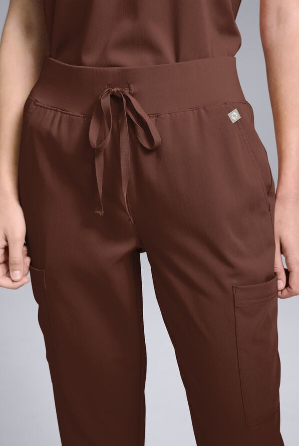 Hypothesis Women's Base 7-Pocket Straight Leg Cargo Scrub Pant - Bitter Chocolate - 3