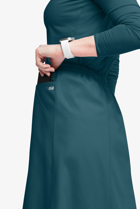 Falda médica estilo acampanada Butter-Soft Originals al tobillo con 4 bolsillos para mujer - Caribbean Blue - 2