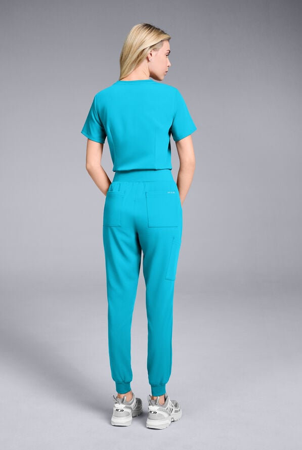 Hypothesis Women's Base 6-Pocket Jogger Scrub Pant - Turquoise - 2