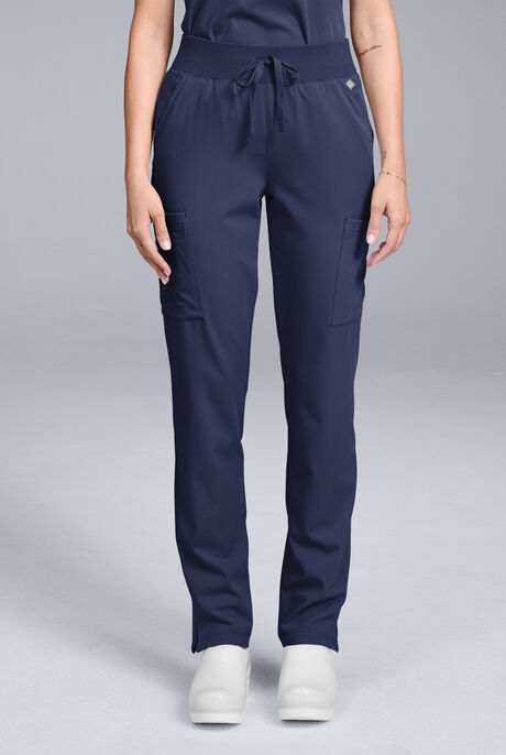 Pantalón médico Hypothesis Base estilo cargo con piernas rectas y 7 bolsillos para mujer