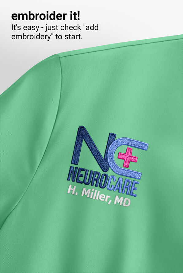 Blusa m&eacute;dica UA Butter-Soft STRETCH estilo cruzado con cuello en V y 3 bolsillos para mujer - Green Jade - 7