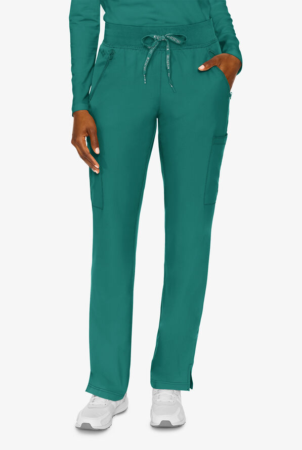 Med Couture Insight Women's 4-Pocket Zipper Cargo Pocket Scrub Pants - Hunter - 1