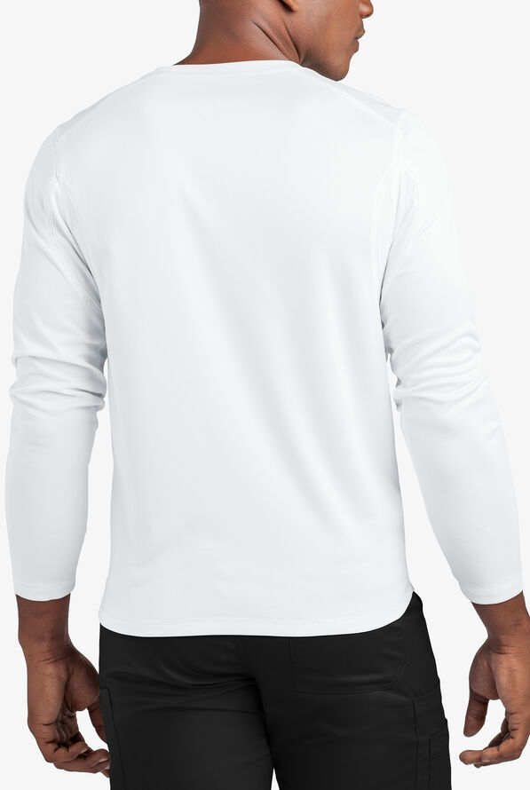 Advantage STRETCH Men's Long Sleeve Crew Neck Underscrub - White - 3