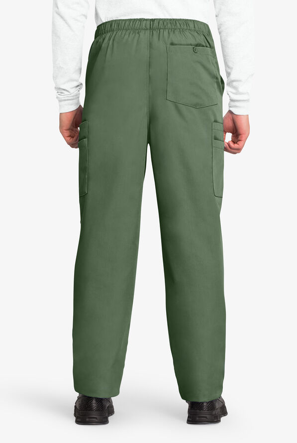 Cherokee Workwear Men's 7-Pocket Cargo Scrub Pants - Olive - 2