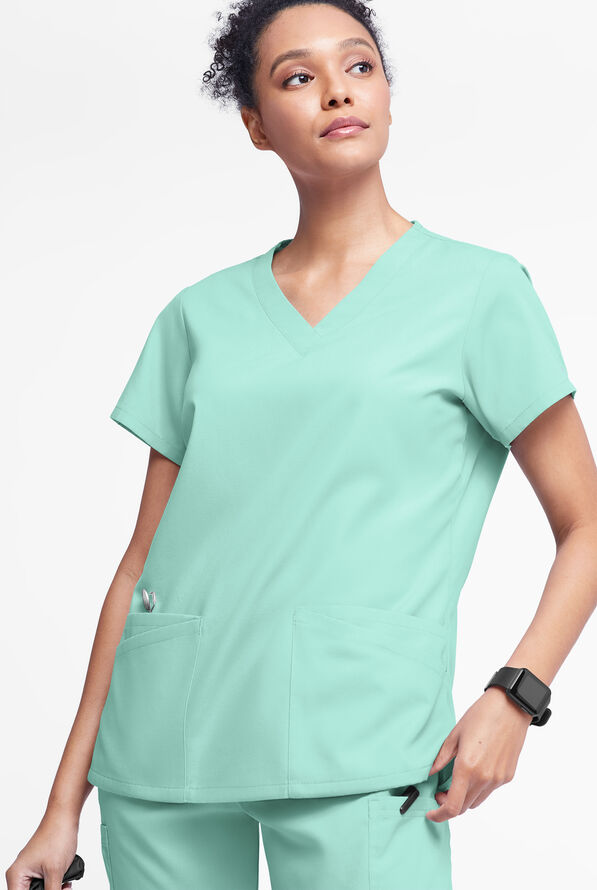 Butter-Soft Originals Women's 6-Pocket V-Neck Scrub Top - Water Mint - 2