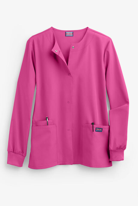Cherokee Workwear Women's 3-Pocket Snap Front Scrub Jacket