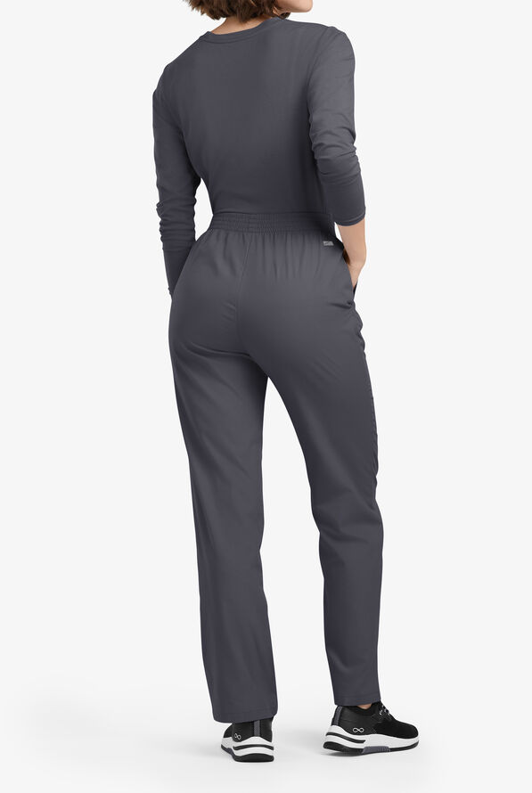 Butter-Soft Originals Women's 2-Pocket High Waisted Straight Leg Scrub Pants - Tall - Pewter - 3