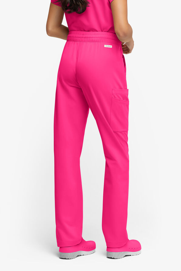 ReSurge Topaz Women's 11-Pocket Drawstring Scrub Pants - Reactive Pink - 5