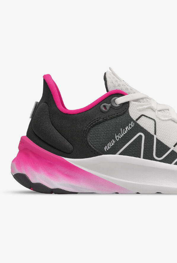 New Balance Fresh Foam Roav v2 White/ Black/ Pink Glo Women's Athletic Nursing Shoes - null - 5