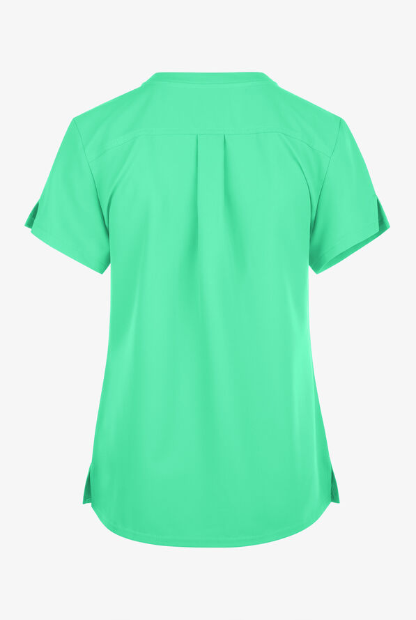 Med Couture Insight Women's 1-Pocket Tuck In V-Neck Scrub Top - Mint Julep - 2