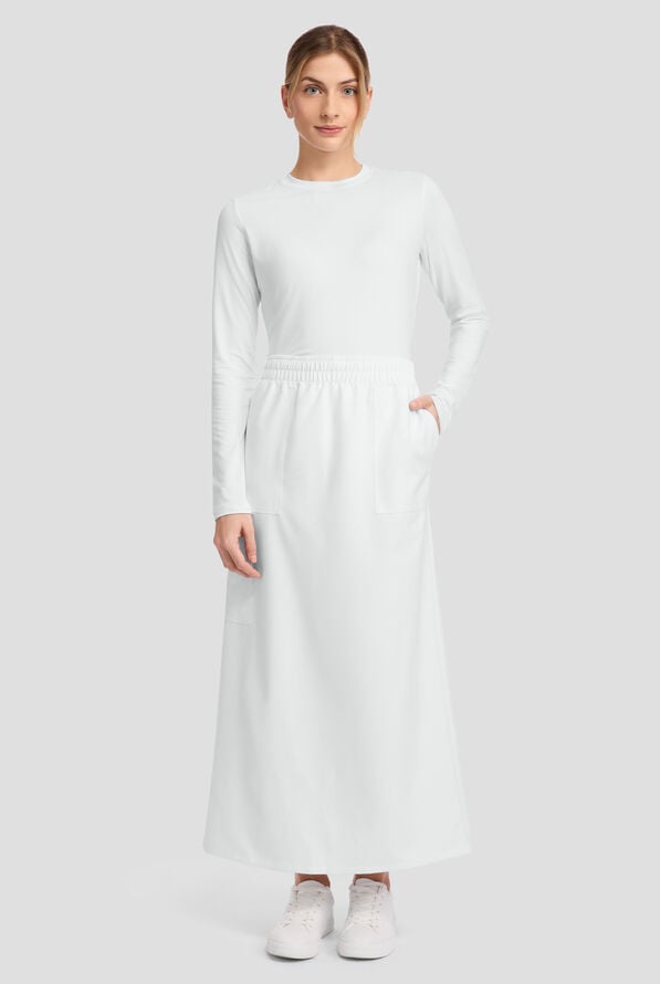 Falda m&eacute;dica Cherokee Workwear Originals Ultra al tobillo con 3 bolsillos para mujer - White - 5