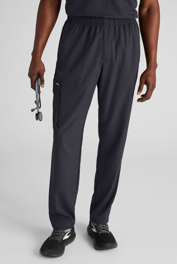 Pantal&oacute;n m&eacute;dico Grey's Anatomy&trade; by Barco Emerge Nolan STRETCH estilo cargo con 3 bolsillos para hombre - Steel Gray - 1