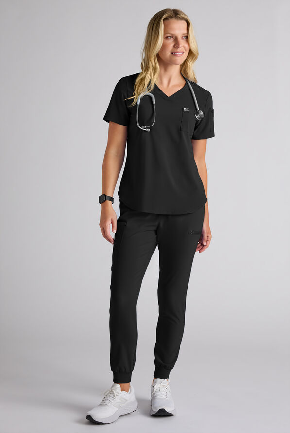 Easy STRETCH Women's Scrub Set - Onyx Black - 11