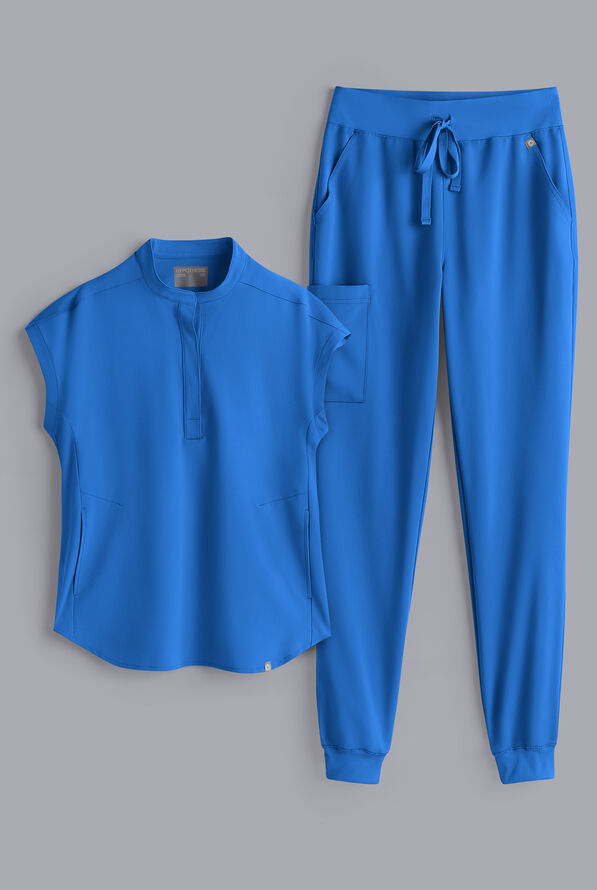 Conjunto de uniforme médico Hypothesis estilo jogger con mangas dolmán para mujer - Royal - 1