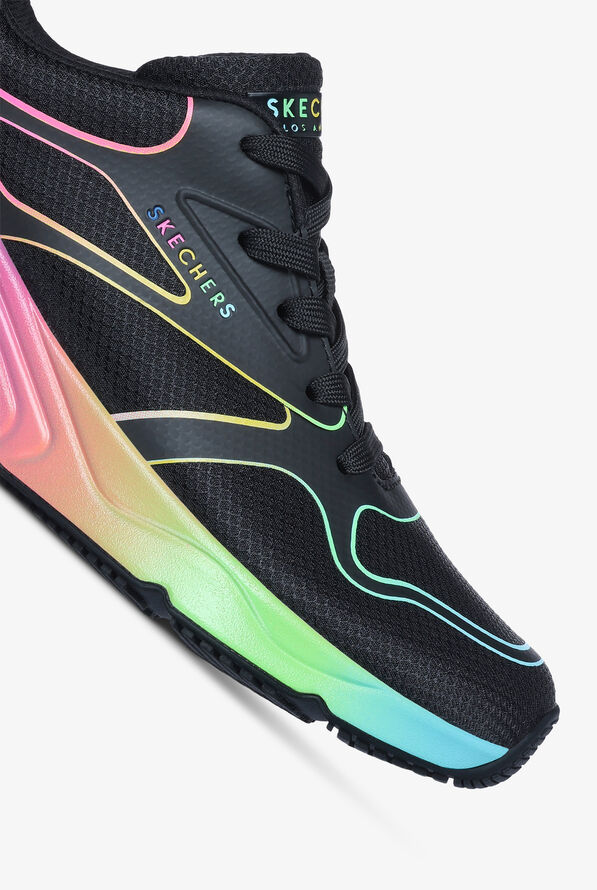 Skechers Street Women's TRES-AIR UNO - RAINBOW ROADS Black Athletic Lace Up Nursing Shoes - null - 3