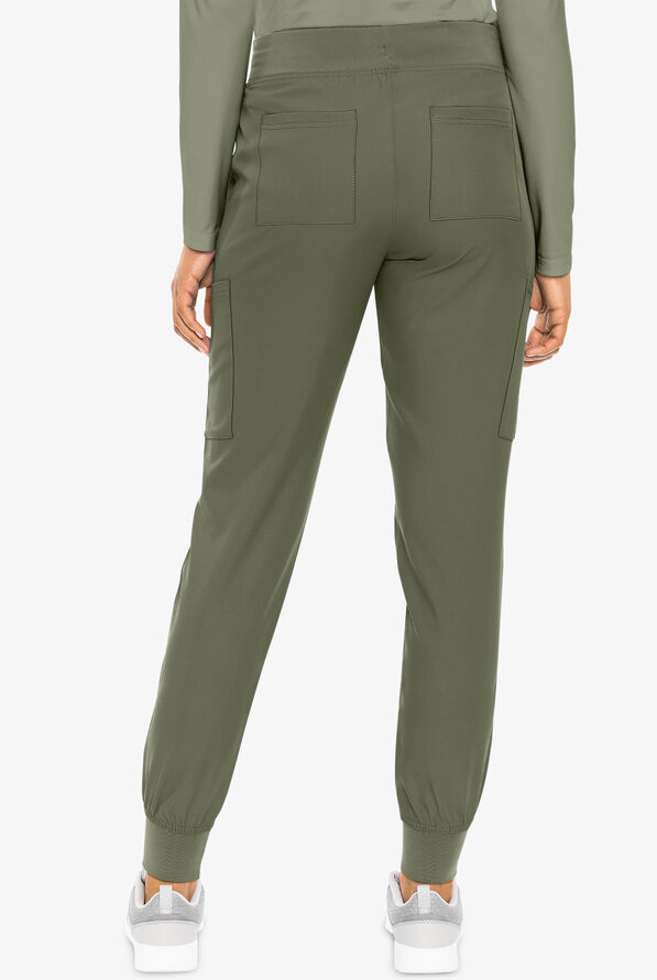 Med Couture Insight Women's 6-Pocket Cargo Jogger Scrub Pants - Olive - 4