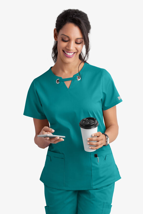 UA ButterSoft STRETCH Large Grommet Scrub Top Fashion Scrub Tops