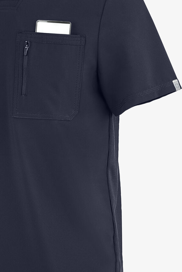 Infinity Men's 2-Pocket STRETCH V-Neck Scrub Top - Navy - 3