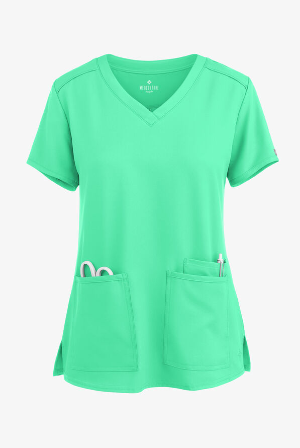 Med Couture Insight Women's 3-Pocket V-Neck Scrub Top - Mint Julep - 1
