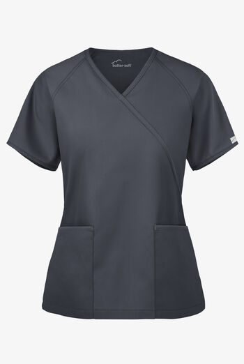 Butter-Soft Core Women's 2-Pocket Solid Mock Wrap Scrub Top