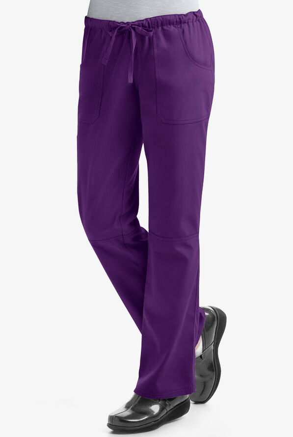 Pantalón médico Butter-Soft Core by UA™ Petite con cordón y 6 bolsillos para mujer - Eggplant - 1