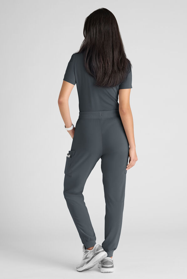 Conjunto de uniforme m&eacute;dico Easy STRETCH con 10 bolsillos para mujer - Pewter - 3