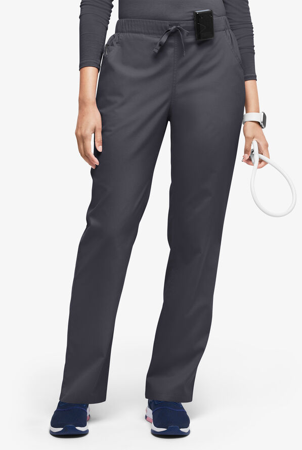 Butter-Soft Originals Women's 5-Pocket Jeans-Style Straight-Leg Scrub Pants - Pewter - 1