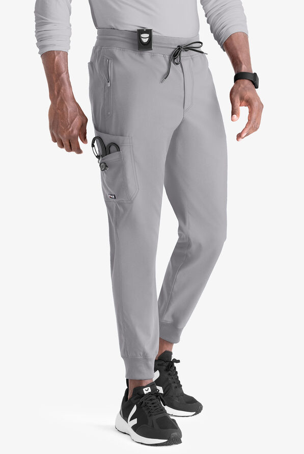 Grey's Anatomy by Barco Spandex STRETCH Murphy Men's 5-Pocket Cargo Jogger Scrub Pants - Moonstruck - 1