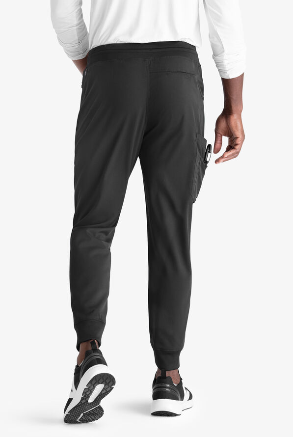 Grey's Anatomy by Barco Spandex STRETCH Murphy Men's 5-Pocket Cargo Jogger Scrub Pants - Black - 3