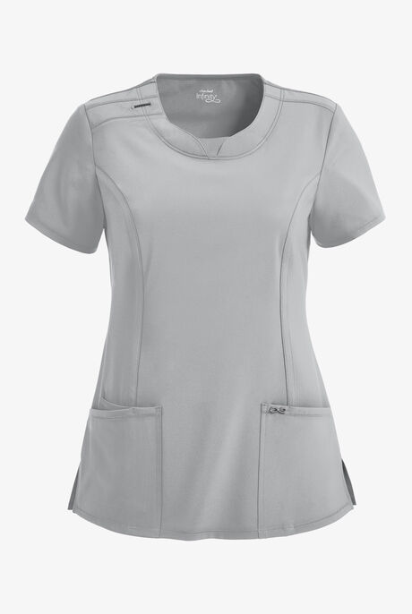 Infinity Women's 3-Pocket STRETCH Round Neck Scrub Top