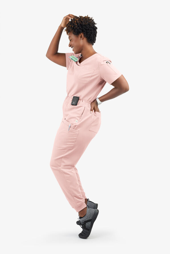 Butter-Soft Women's Cargo 8-Pocket Jogger Scrub Pants **Slightly IRREGULAR**&nbsp; - Sweet Pink - 8